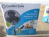 Comfort Zone Fan Oscillating 18" New