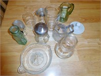 ASSORTMENT OF GLASSWARE AND MISC ITEMS