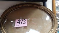 ANTIQUE OVAL FRAME WITH CONVEX GLASS 21 X 15,