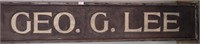 GEO. G. LEE HANGING SIGN 87x17