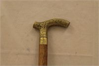 Brass head cane w/ brass tip screw shaft, 3 pcs