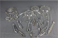 Vintage Clear Crystal Chandelier Spear Cut Glass