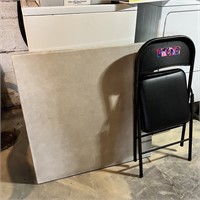 Vtg Card Table & Folding Chair
