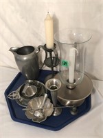 Metal Candlestick & Dishware Set