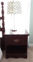 Cherry finish single drawer end table and