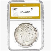 1927 Silver Peace Dollar PGA MS65