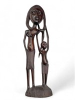 32" Carved Wood African Sculpture- Mother & Child.