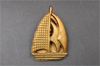 3'' WALL MOUNTING BRASS SAILBOAT MAILCLIP