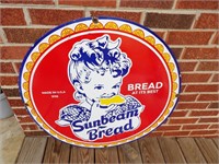 30" porcelain single-sided Sunbeam Bread sign