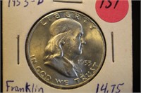1953-D Uncirculated Franklin Silver Half Dollar