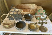 Cast Iron Pot/Metal Decor/Brass/Baskets