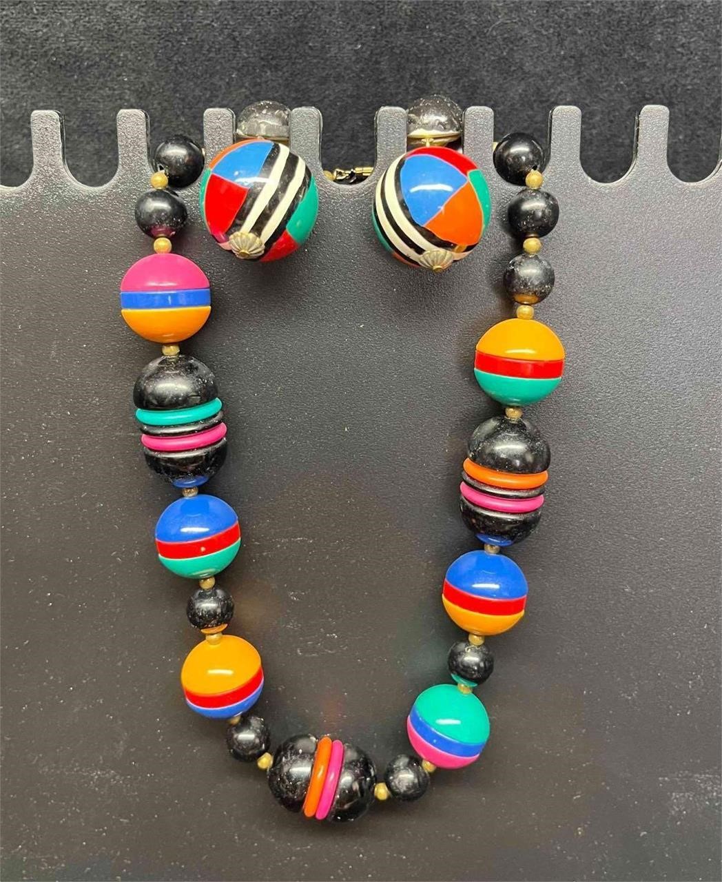Colorful Large Beaded Jewelry Set