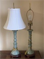 Matching turquoise porcelain lamps