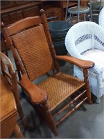 Rocking chair with wicker