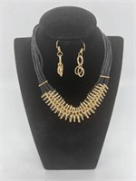 Gold and Black Multi Necklace Set