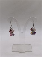 NEW MULTI GEMSTONE PIERCED EARRINGS