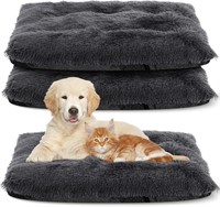 Suzile 2 Pcs Dog Cat Crate Beds  Gray(Large)