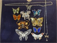 Lot of 11 Butterfly Costume Jewelry