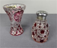 Bleikristall W.Germany Vase & Shaker