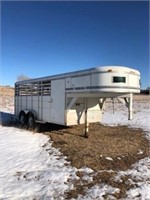 1985 Travalong 16ft. GN Stock Trailer,