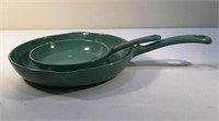 2 FINDLAY CAST IRON FRYING PANS CANADA 1950