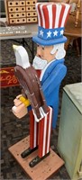 Folk Art Wooden Uncle Sam (W/ Eagle)