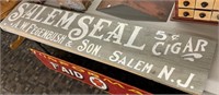 Painted Store Sign (Salem Seal Cigars)