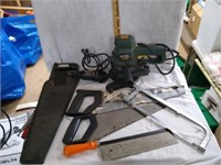 5 Hand saws, Dremel, & B&D Router