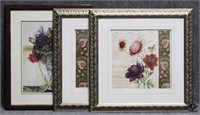 Floral Print Wall Decor / 3 pc