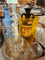 Vases, glassware