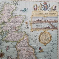 FRAMED SHAKESPEAR'S BRITAIN MAP 20x26