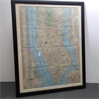 FRAMED MANHATTAN 20in MAP