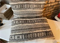 Two Rectangular Aztec Patterned Toss Pillows
