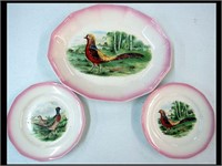 SET OF THREE GAME PLATES (ONE PLATTER)