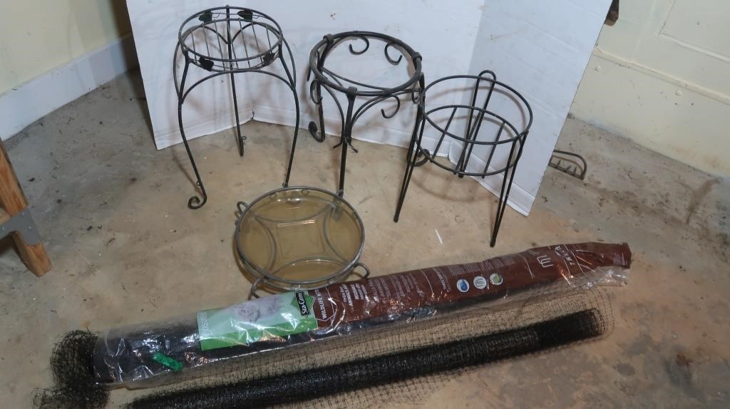 3 Metal Plant Stands, Wildlife Netting
