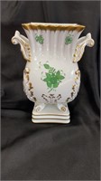 Herend Chinese Bouquet Green, Fancy Vase, 10.75" H