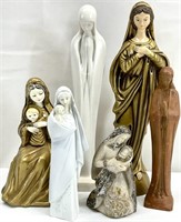 6 Madonna / Madonna & Child Statues
