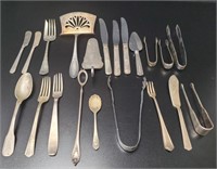 21 Silver Plate Cutlery Serving Pcs