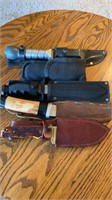 (4) Assorted Knives in Sheaths