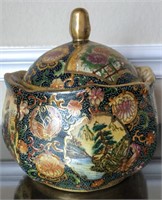 Satsuma Hand Painted Large Biscuit Jar w/Lid