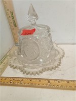 Vintage Cut Glass Lidded Cheese Dish