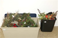 2 Totes with Christmas and Fall Décor