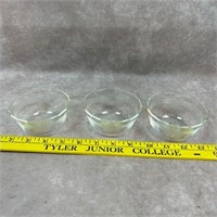 3 Vintage Pyrex Glass Custard Cups
