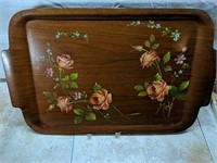 Vintage Haskelite Floral Serving Tray