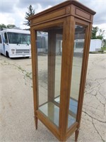 Lighted glass display case.