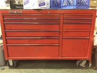 BLUE POINT ROLL-AWAY TOOLBOX W/CONTENTS & KEY