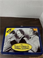 3 Stooges lunch box with DVDs, missing 2 DVDs