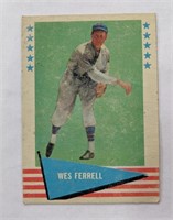 1961 Fleer Wes Ferrell Baseball Greats Card #26