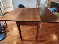 Antique Drop Leaf Table.  Open 44 by 52. 29H.