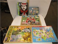 Lot of puzzles - 2 wooden & 2 Books